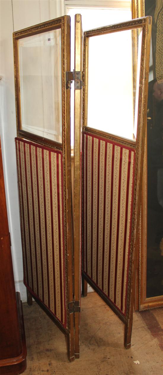 Gilt 3 fold screen(-)